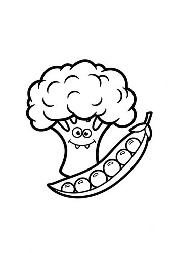 Cute Vegetable Friends Coloring Page