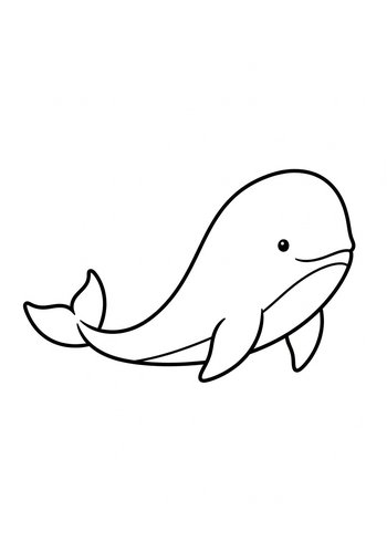 Cute Whale Coloring Page For Kids