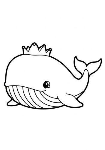 Cute Whale Coloring Page For Kids