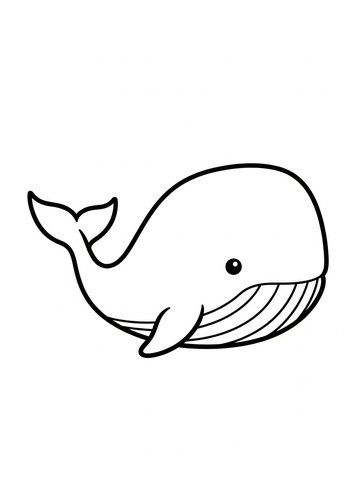 Cute Whale Coloring Page For Kids