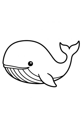 Cute Whale Coloring Page For Kids