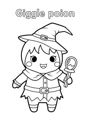 Cute Witch Coloring Page: Halloween Fun