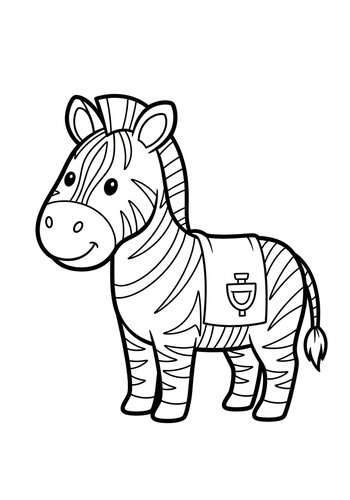Cute Zebra Coloring Page For Kids