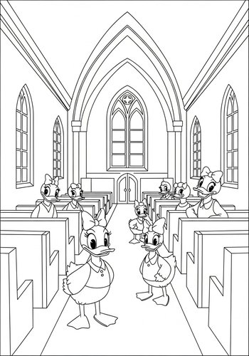 Daisy Duck Wedding Coloring Page