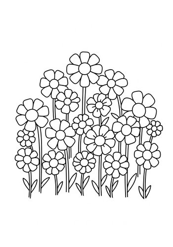 Daisy Garden Coloring Page Fun