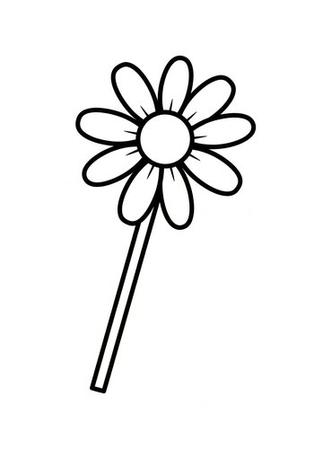 Daisy On A Stick Coloring Page
