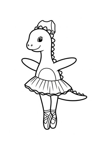 Dancing Dino Coloring Page