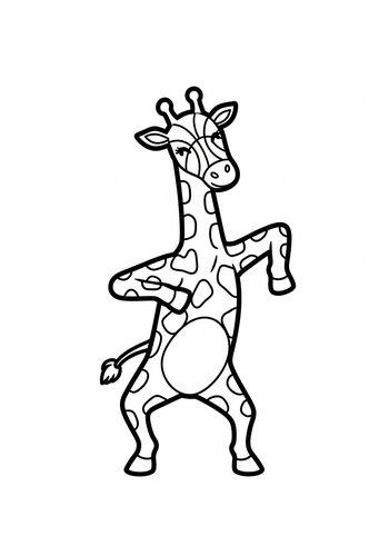 Dancing Giraffe Coloring Page - Fun For Kids