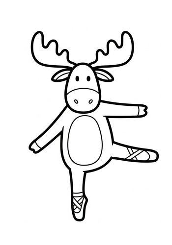 Dancing Moose Coloring Page