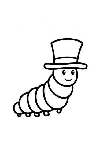 Dapper Caterpillar Coloring Page