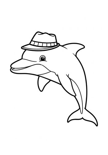 Dapper Dolphin Coloring Page