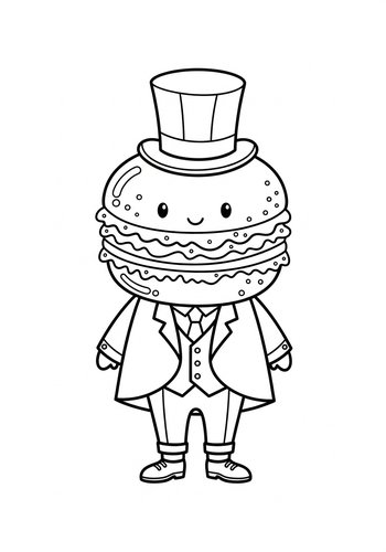 Dapper Macaron Coloring Page