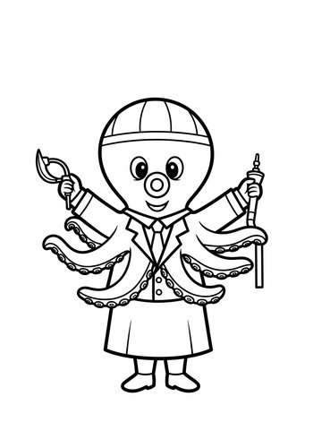 Dapper Octopus Coloring Page