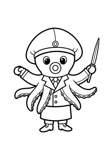 Dapper Octopus Coloring Page Fun