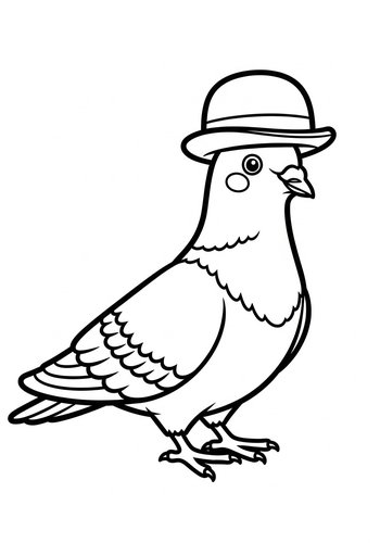 Dapper Pigeon Coloring Page: A Bird With Style
