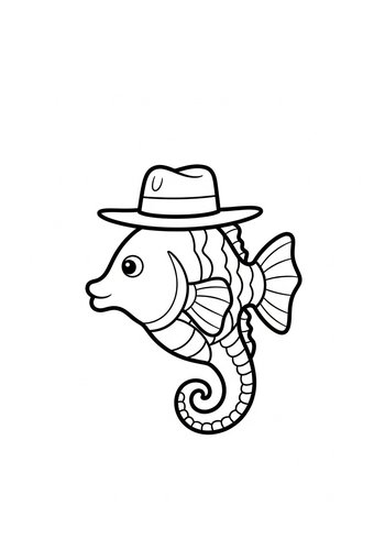 Dapper Seahorse Coloring Page: Add Some Flair