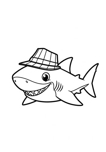 Dapper Shark Coloring Page