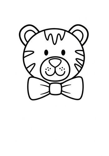 Dapper Tiger With Bow Tie: Coloring Page Fun