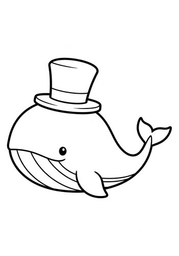 Dapper Whale Coloring Page