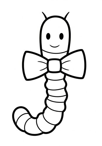 Dapper Worm Coloring Page For Kids