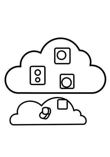 Data Storage Clouds Coloring Page