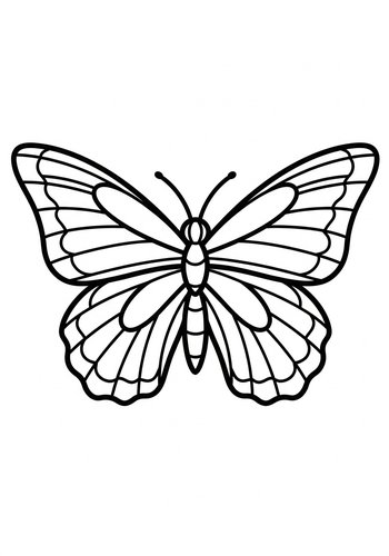 Delicate Butterfly Coloring Page For Kids