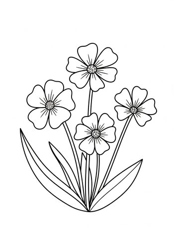 Delicate Flowers Coloring Page