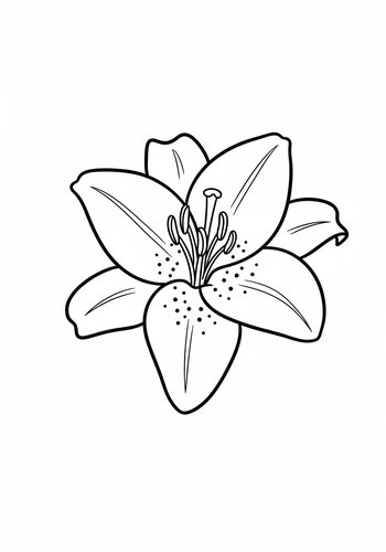 Delicate Lily Flower Coloring Page