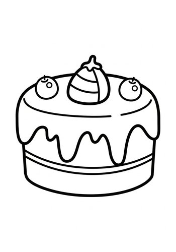 Delicious Cake Coloring Page - Food Fun