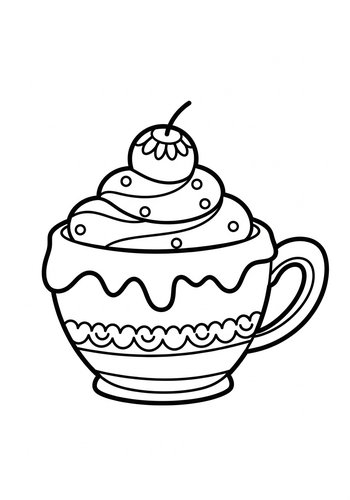 Delicious Dessert Coloring Page