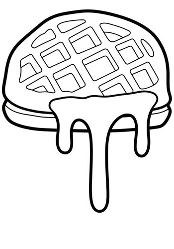 Delicious Waffle With Dripping Syrup Coloring Page