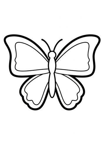 Delightful Butterfly Coloring Page: Awaiting Artistic Flair