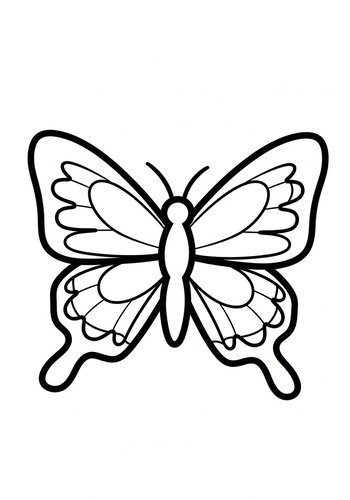 Delightful Butterfly Coloring Page For Kids