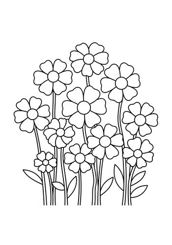 Delightful Daisy Field Coloring Page