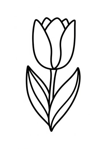 Delightful Tulip Coloring Page For Kids