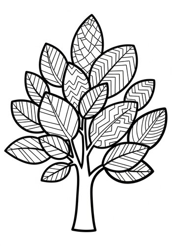 Detailed Tree Coloring Page For Kids