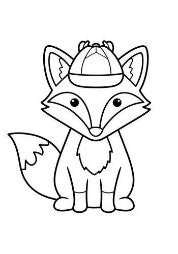 Detective Fox Coloring Page: A Puzzling Adventure