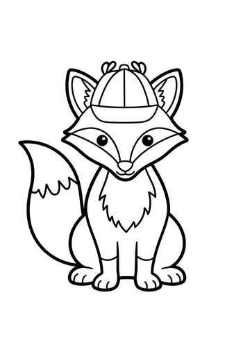 Detective Fox Coloring Page Fun