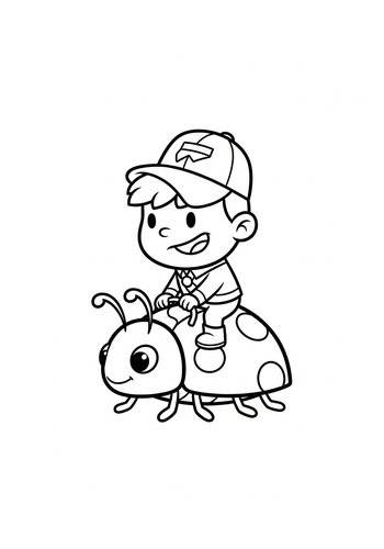 Dexter Shrinking Himself To Ride A Ladybug - Coloring Adventure