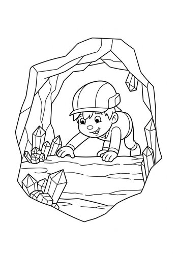 Coloring Page: Diego Exploring A Crystal Cave Coloring Page