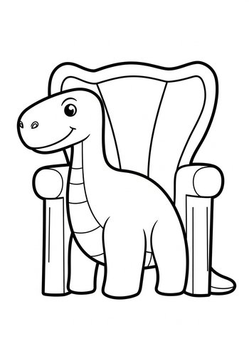 Dino On The Throne Coloring Page