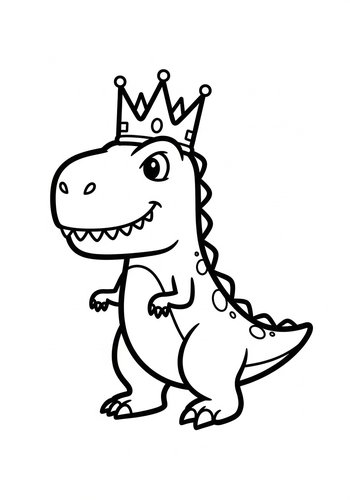 Dino Royalty Coloring Page