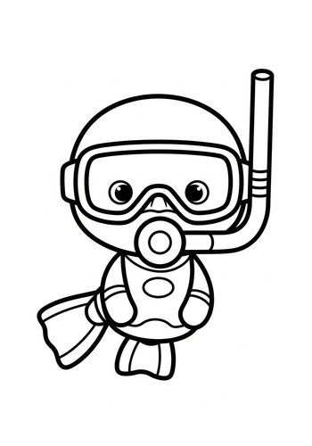 Diver Dude Coloring Page Fun