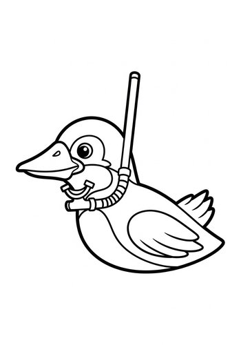 Diving Duck Coloring Page: Aquatic Adventures