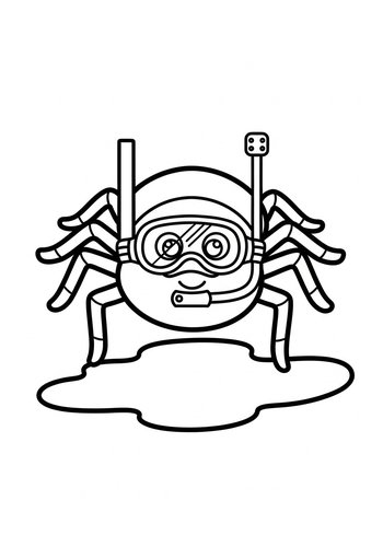 Diving Spider Coloring Page For Kids
