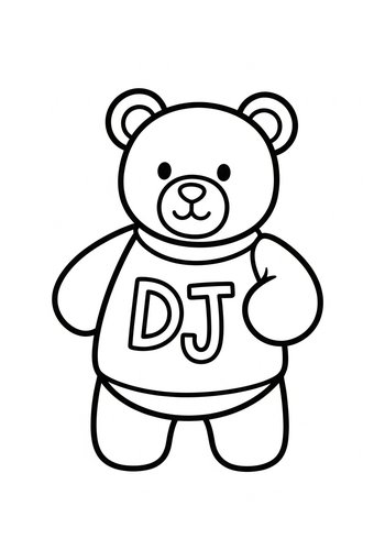 Dj Teddy Bear Coloring Page Fun