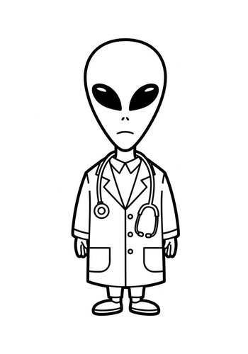 Doctor Alien Coloring Page