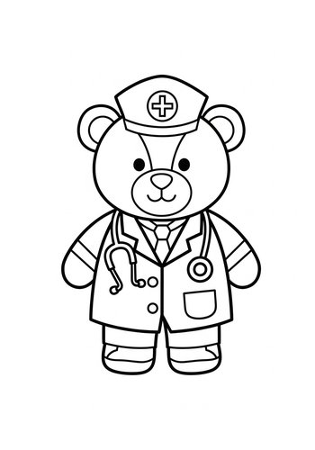 Doctor Bear Coloring Page: A Healing Friend