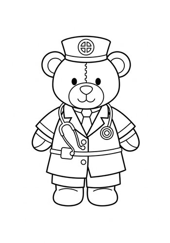 Doctor Bear Coloring Page: A Healing Hero