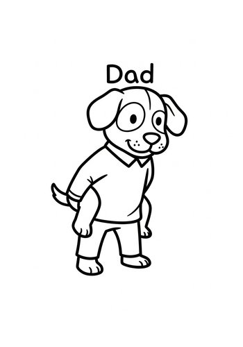 Dog Dad Coloring Page: A Pawsome Portrait